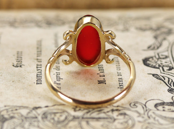 ヴィンテージK9カーネリアンリング