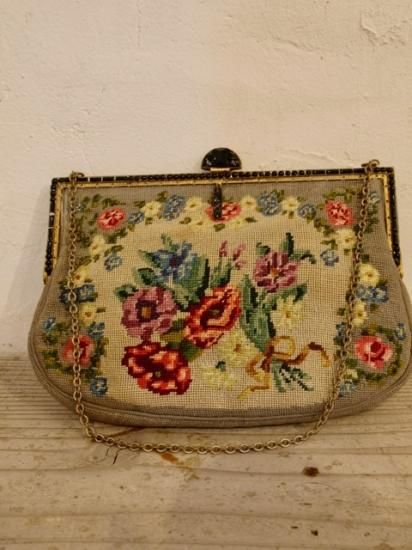 アンティークプチポワンバッグ (grey) - Baum's Antik Markt