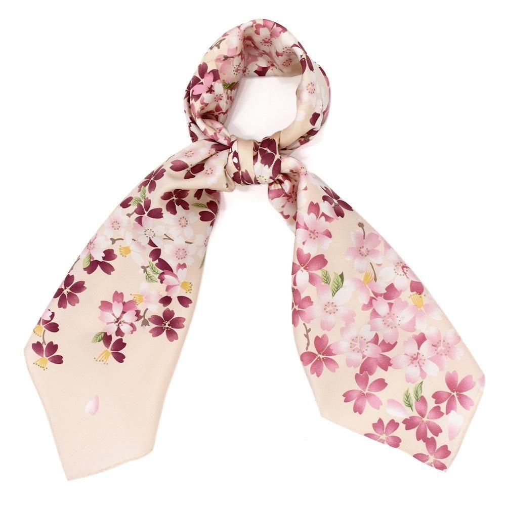 しだれ桜(CFD-021)伝統横濱スカーフ大判全3色-Marca(マルカ)公式