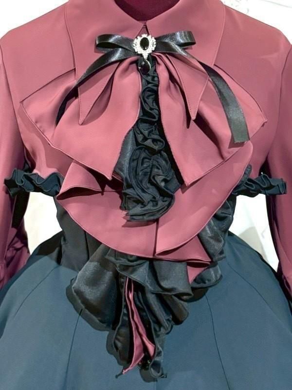 ◇受注商品◇ドレープタイ付きゴシックエレガンスブラウスワンピース