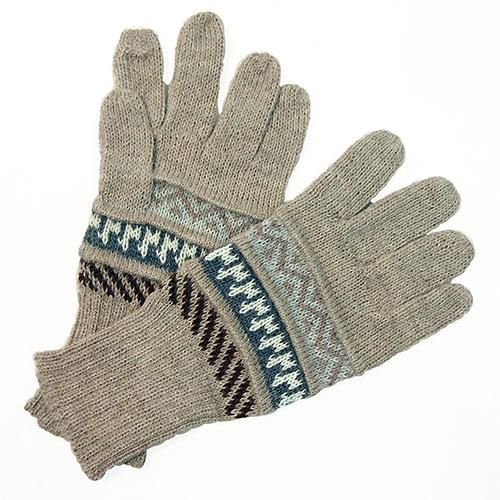 アルパカ100％手袋GU5FS284 - Nazca Design ナスカデザイン