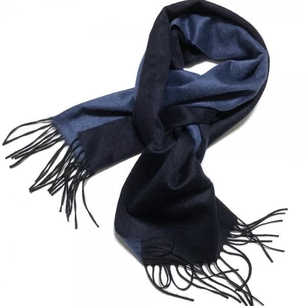 PIACENZA (ピアチェンツァ) マフラー ブルー×ネイビー ダブルフェイス