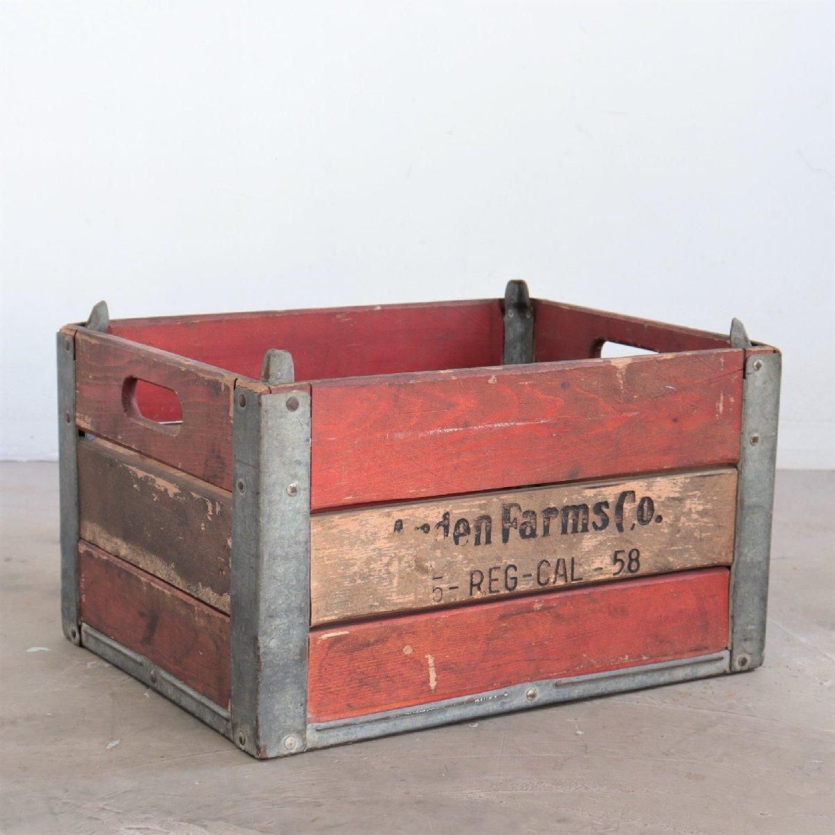 50s ヴィンテージ ミルククレート 木箱 ウッドボックス -通販-ローズ