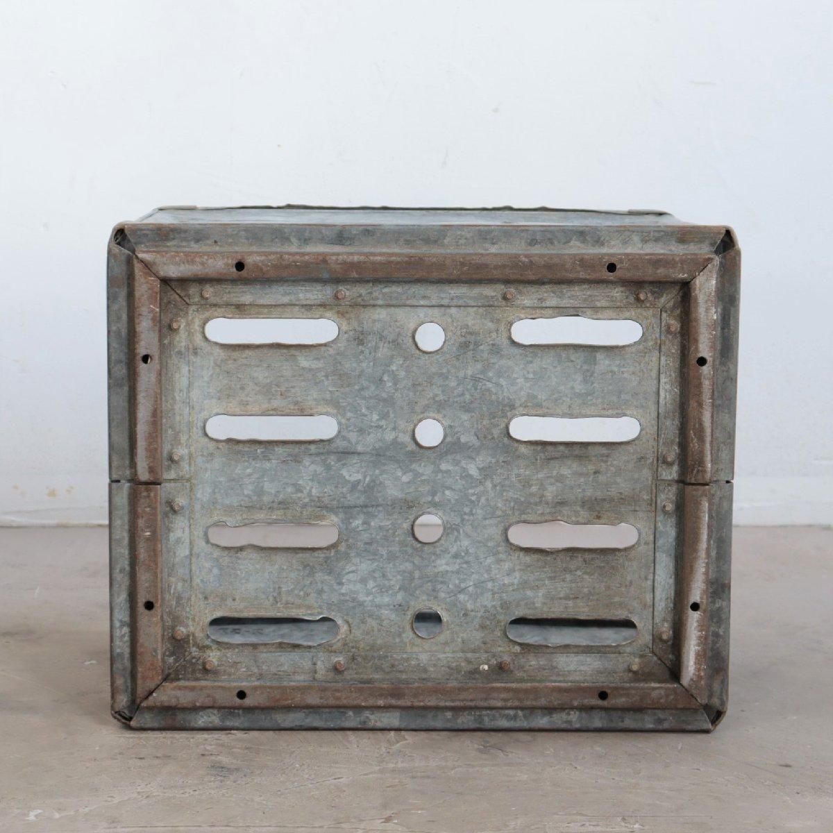 50s ヴィンテージ 金属製 ミルククレート ウッドボックス 運搬箱 収納