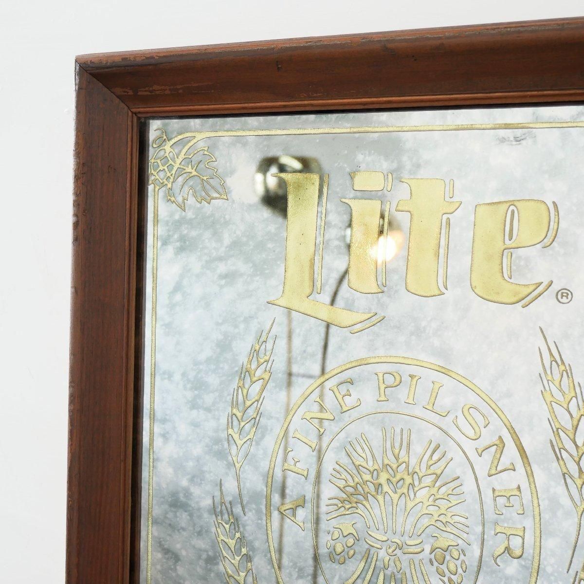 ヴィンテージ パブミラー Lite ビール -通販-ローズボールアンティークス