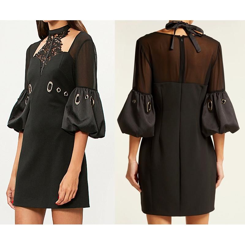 SELF-PORTRAIT セルフポートレイト 18AW ホルダーネック ミニ丈 ワンピース