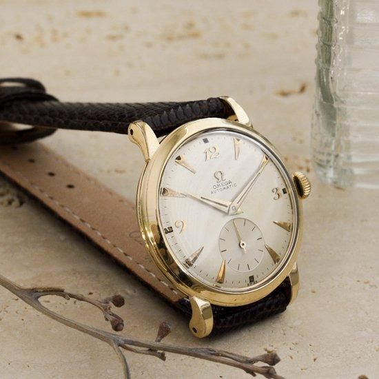オメガ OMEGA ｜ラウンドケース｜14K金貼り｜自動巻きハーフローター