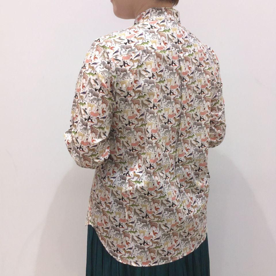 Parkes - バンドカラーブラウス（リバティコレクション） - Sheth