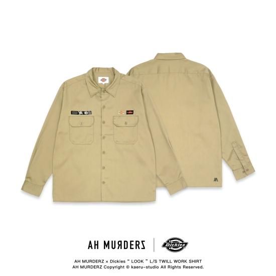 AH MURDERZ × Dickies “ LOOK ” L/S TWILL WORK SHIRT - KHAKI