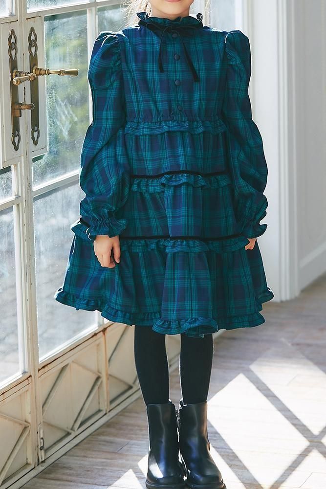 30％off】KIDSタータンチェックワンピース(グリーン) - seventen