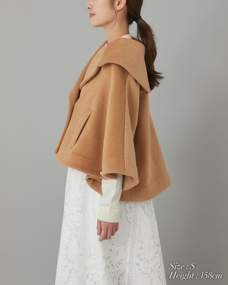 ダブルブレストショートコート(キャメル) - seventen