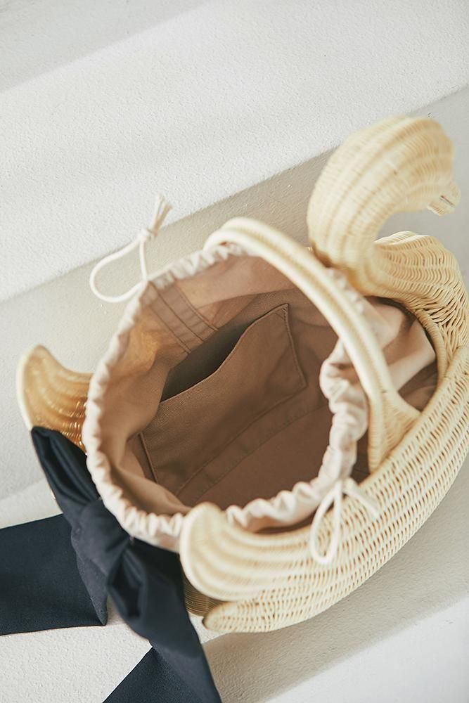 スワンラタンバッグ(ナチュラルオフ) - seventen