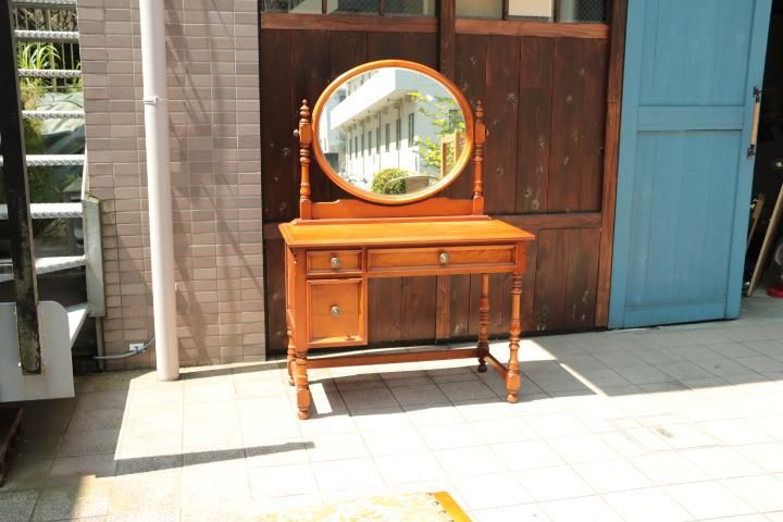 横浜ダニエル ドレッサー 鏡台 丸型ミラー ビンテージ アーリー