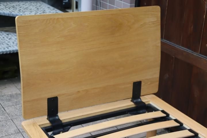 値下げ/無印良品(MUJI)のオーク材 スモールベッドフレーム ヘッド