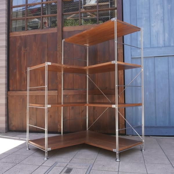 無印良品(MUJI)の人気のウォールナット材×ステンレス コーナーユニット