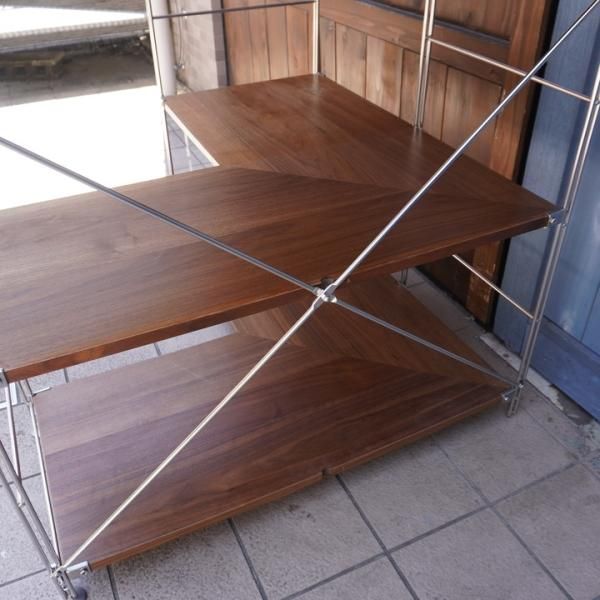 無印良品(MUJI)の人気のウォールナット材×ステンレス コーナーユニット