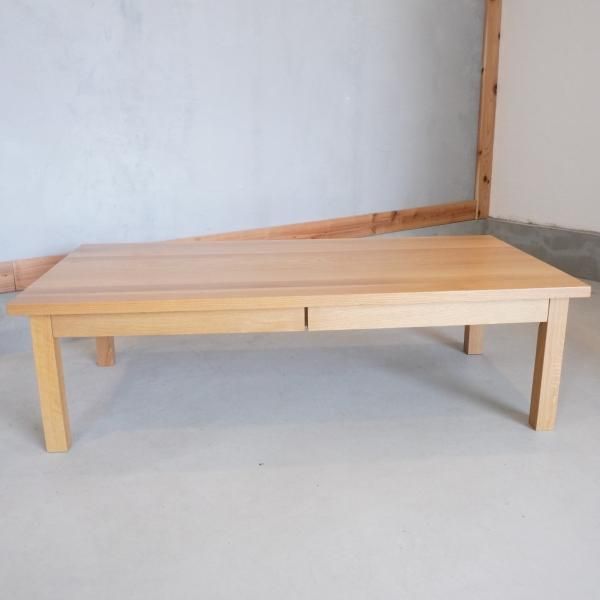 無印良品(MUJI)の人気のオーク無垢材 ローテーブルです！引出し付