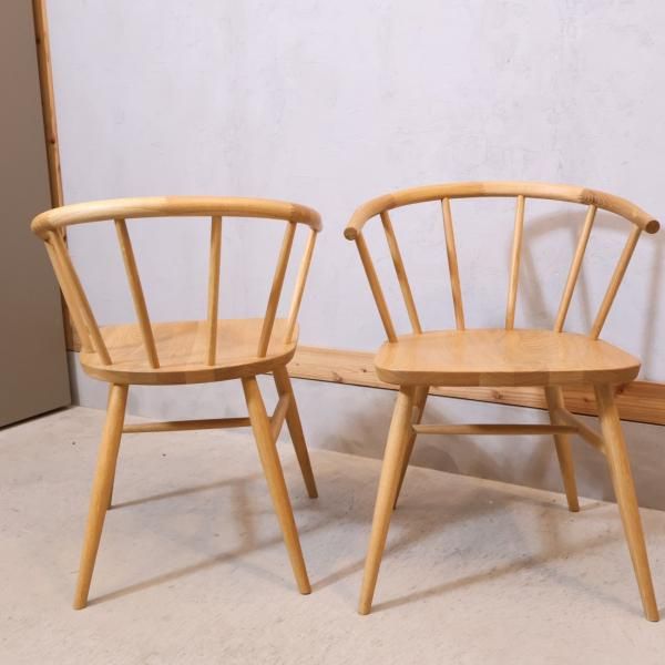 人気の無印良品(MUJI)のオーク無垢材を使用したダイニングチェアー・丸