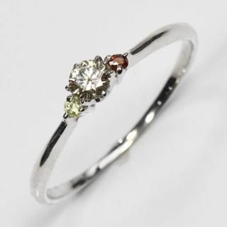 絆田製作所 選べる誕生石＆地金カラー 誕生石5ストーンV字リング