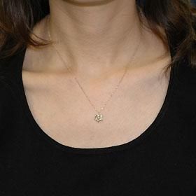 K10PG・ダイヤモンド0.5ct 7石フラワーペンダント（ネックレス