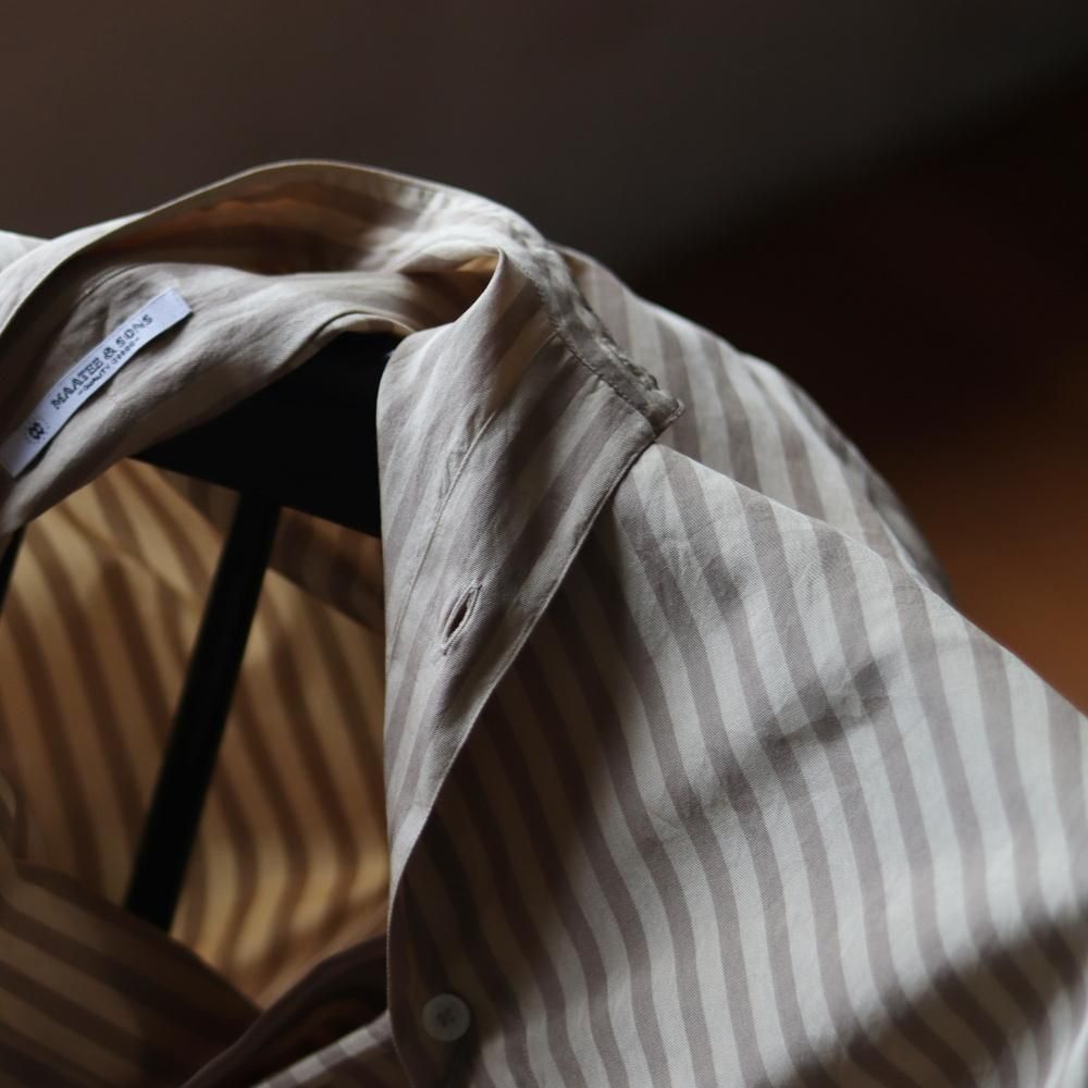 MAATEE&SONS BAND COLLAR SHIRT - DIMPLE