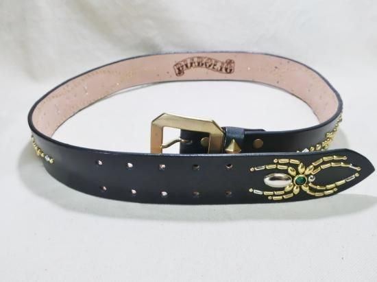 スタッズベルト/サドルレザー/スパイダー/ダイヤモンドパイソン