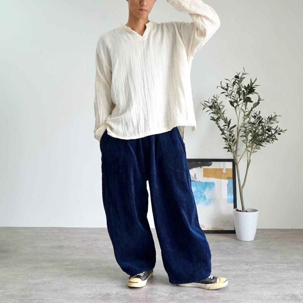 コーデュロイバルーンパンツ/ネイビー/遠州織物