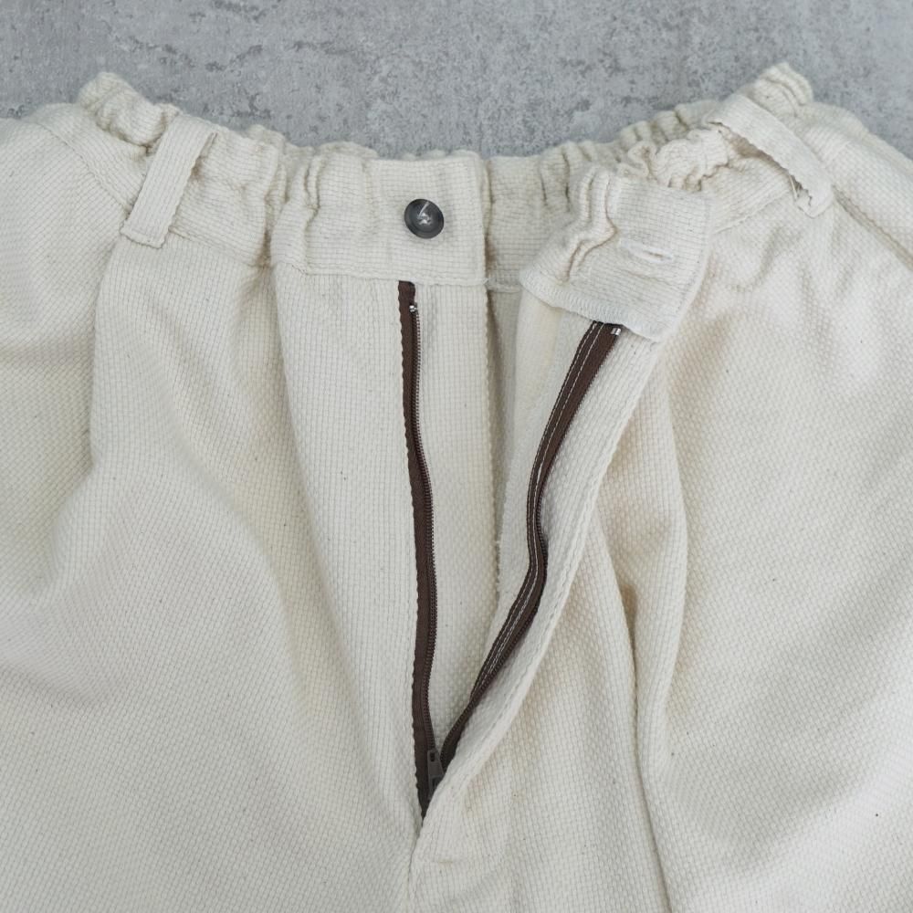 刺し子織ボンタンパンツ/生成り/三河木綿