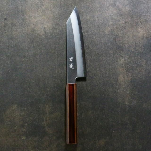 刃道 銀三シリーズ 切付三徳 漆 木地呂塗 桜八角柄 HADO