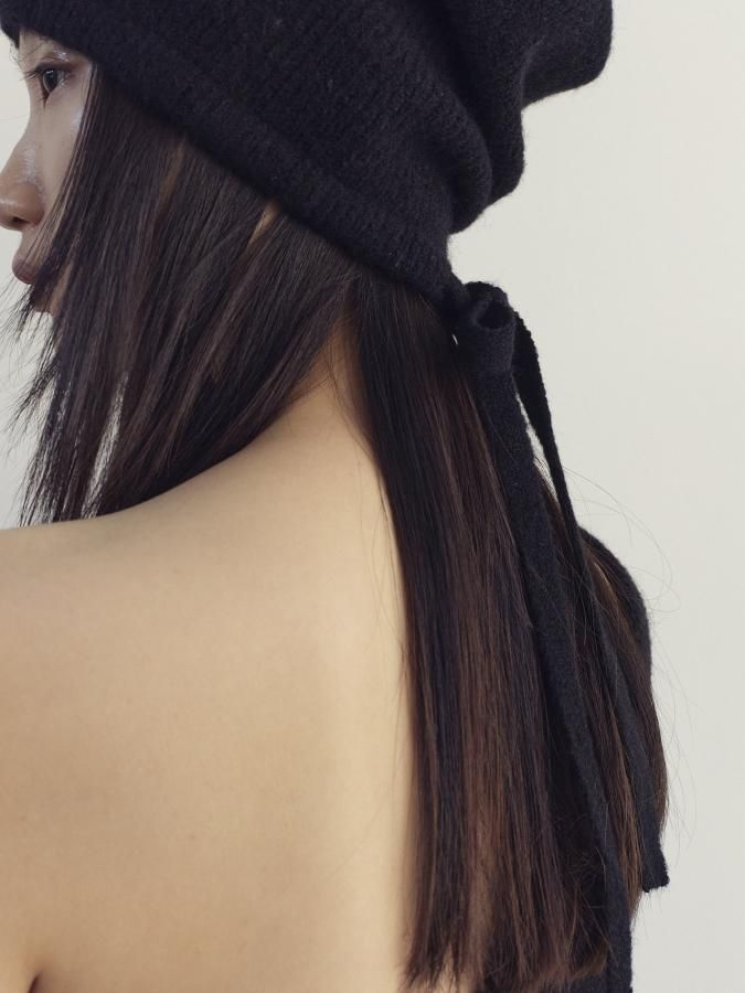 Bucktail Knit Beanie - ROSARYMOON OFFICIAL WEB STORE