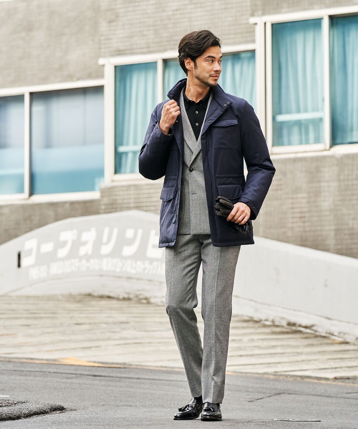 ZEGNA】ELECTA_ラミネート M65ブルゾンコート(504359035)｜HANKYU