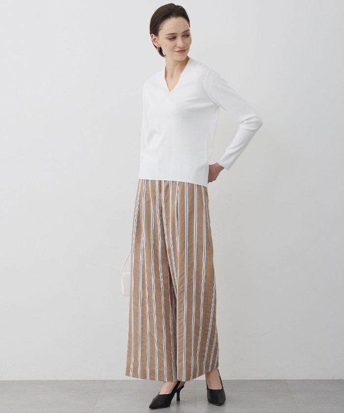 サッカードビーストライプ ワイドパンツ(508735263)｜阪急百貨店公式