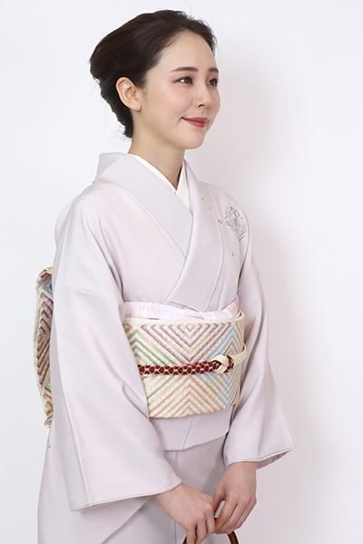 J-503】京都 衿秀製 帯締め 亀甲組 ベージュ系×臙脂色系 - 銀座きもの