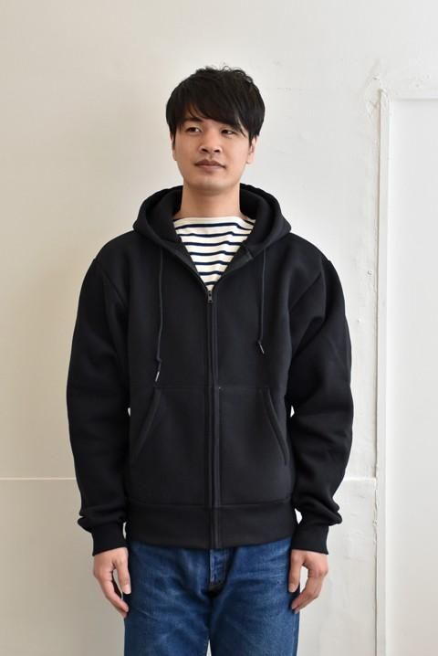 Camber（キャンバー） クロスニット フルジップパーカー ブラック - ZABOU