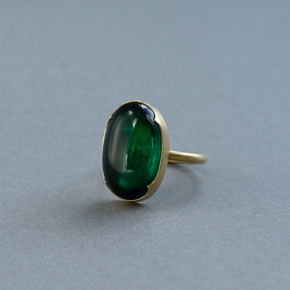 Gabriella Kiss/Large Oval Green Tourmaline Ring - organ-online.com