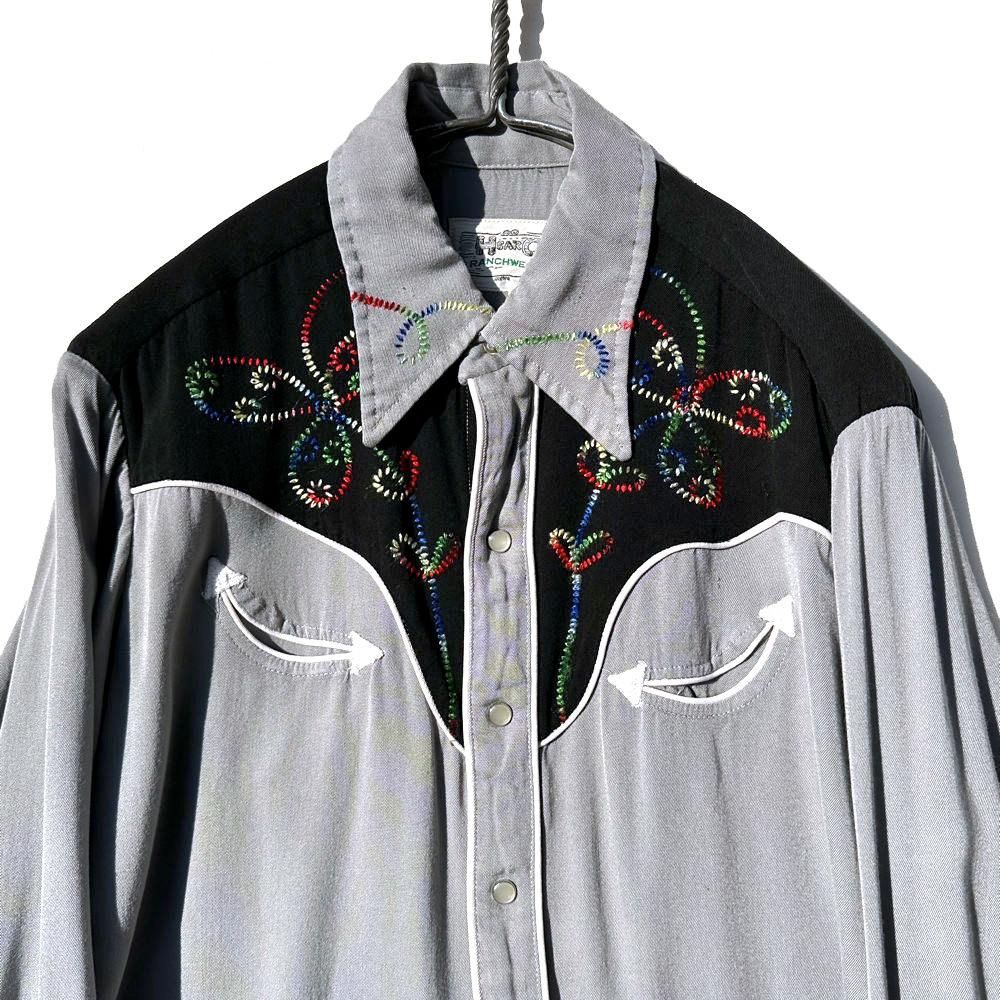 H BAR C】ヴィンテージ レーヨンギャバジン ウエスタンシャツ【1950's