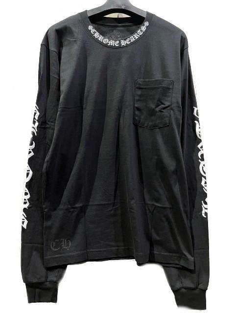 CHROME HEATRSクロムハーツ ネックロゴロングスリーブTシャツblack- 夜