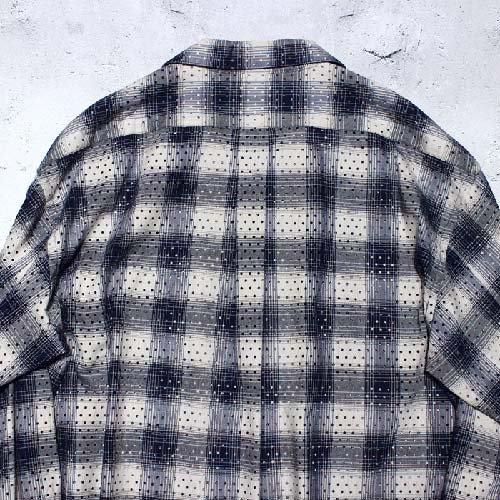 シュガーヒル パンチング ヤク オンブレ プラッド オープン カラー