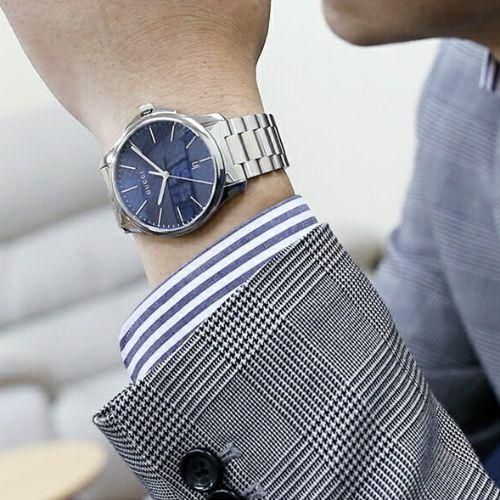 グッチ 時計 メンズ G-タイムレス YA126316 ブルー×シルバーステンレス