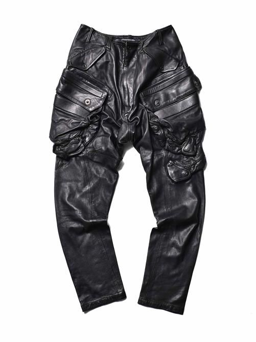JULIUS[ユリウス] / GORDINI / LEATHER GAS MASK CARGO PANTS レザー