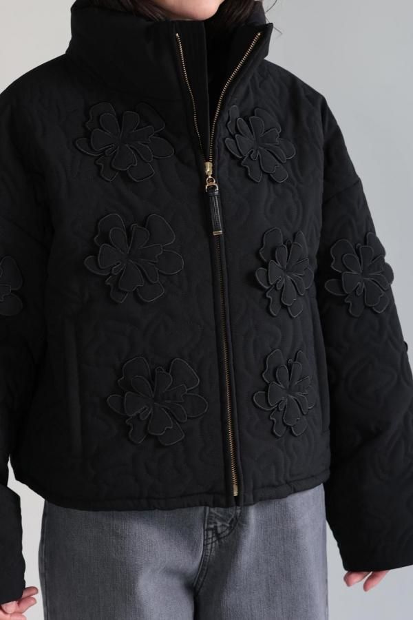 MUVEIL(ミュベール) 立体フラワージャケット black - YAMAROKU