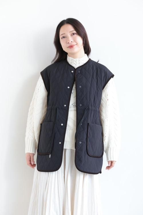 MACPHEE(マカフィ) キルティング クルーネックジレ - YAMAROKU