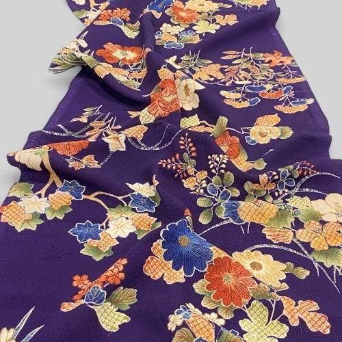 四季の花文様 | 正絹ちりめん - 紗々美〜古布・ちりめん・和ぎれ細工〜