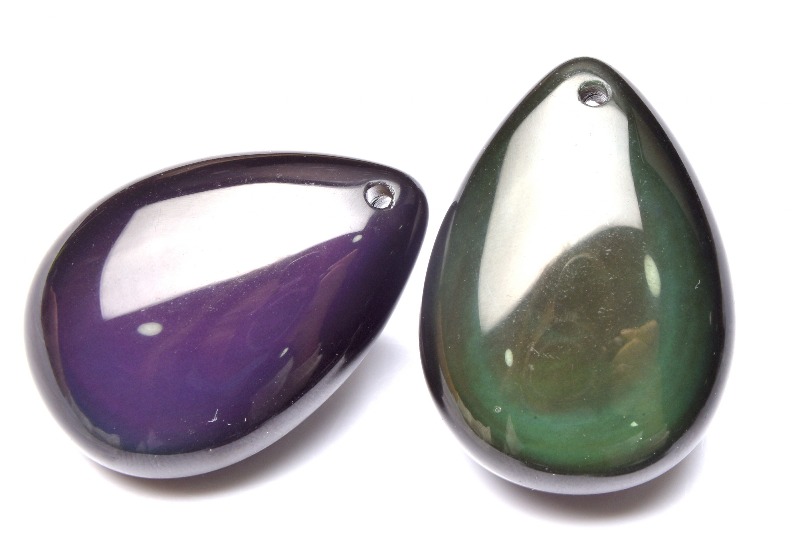 レインボーオブシディアン 30x19-20mm ドロップ(トップ穴) ルース 1個