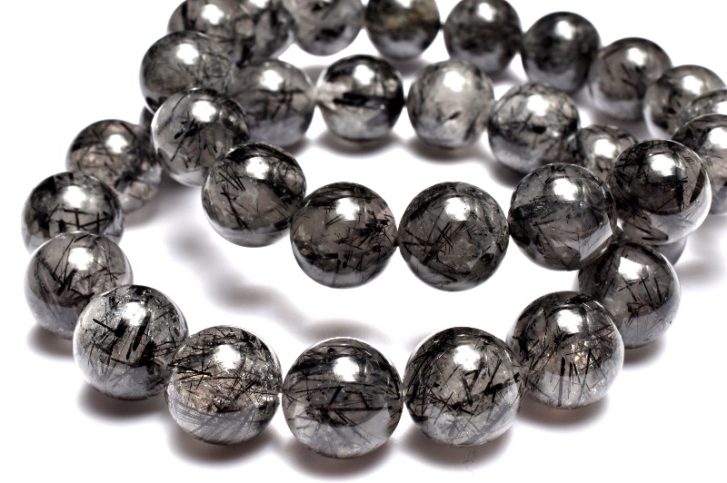 放射状◇黒い針 ブラックトルマリンインクォーツ 8mm ブレスレット 1個