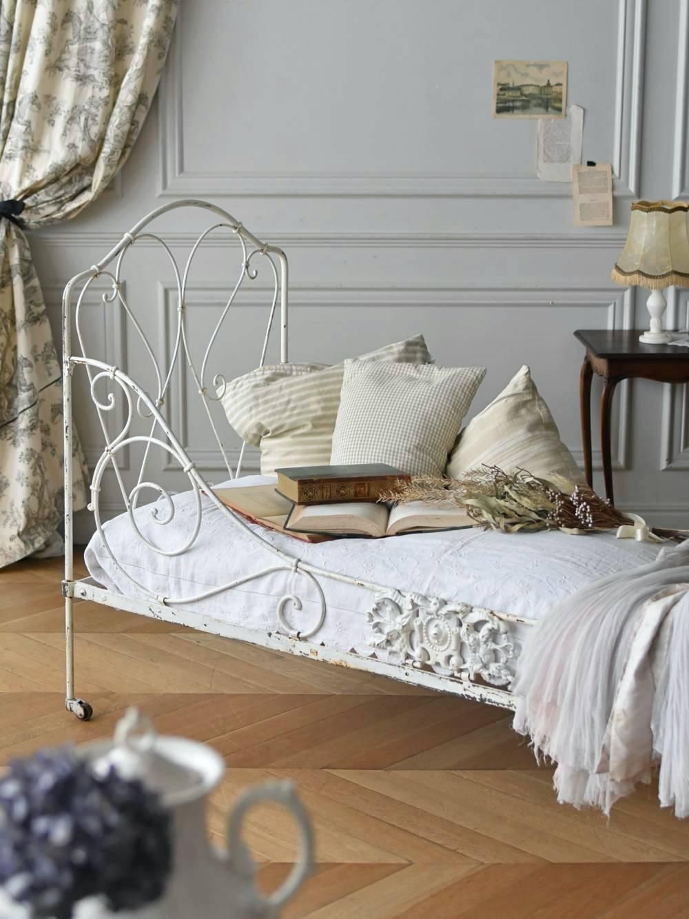 フランスアンティーク家具 アイアンベッド.W2 フレンチインテリア