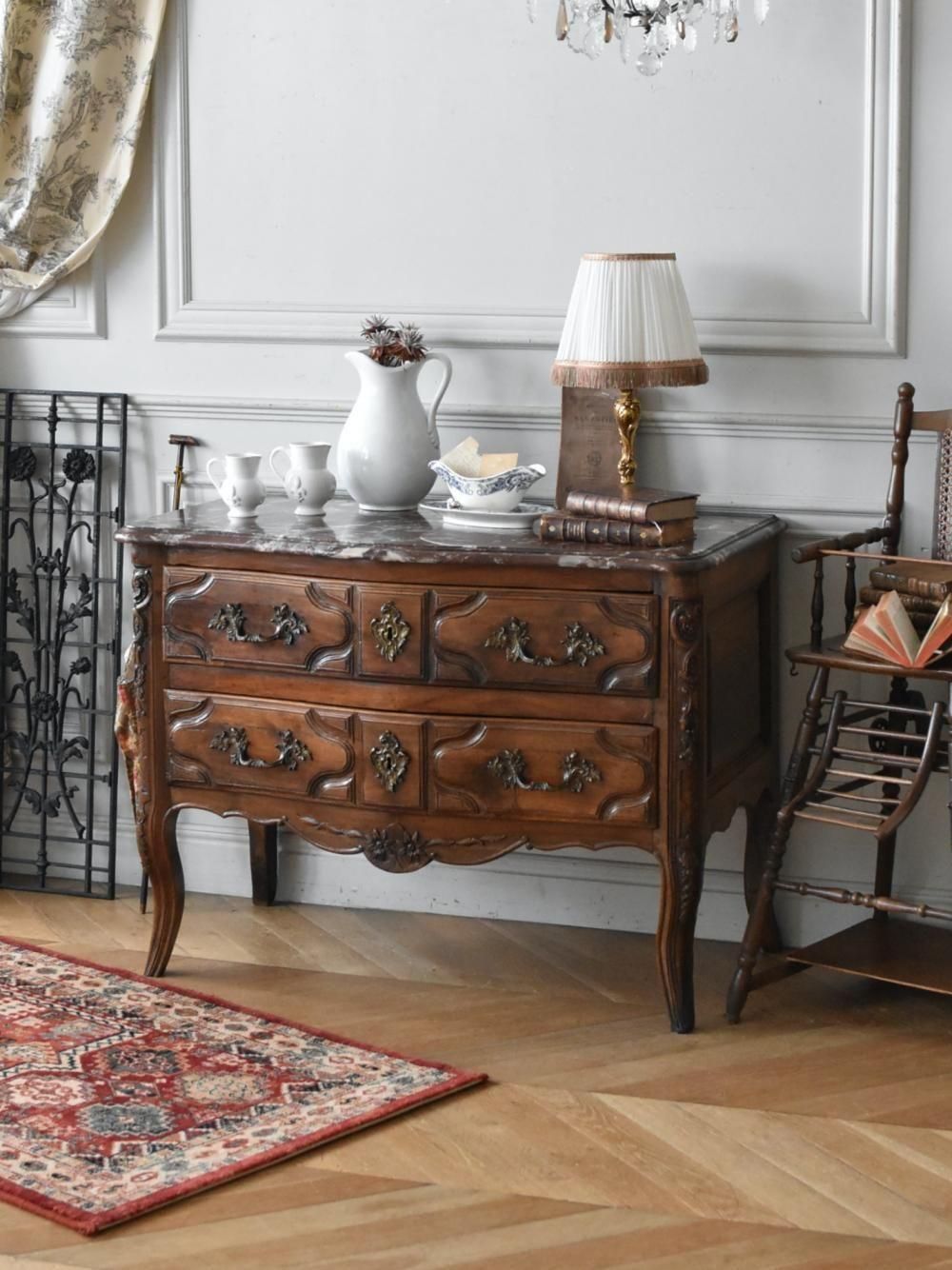 マーブルトップ2段チェスト.7 フランスアンティーク家具 フレンチチェスト