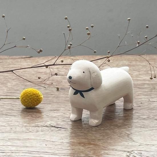 ぽれぽれ動物 ダックスフンド白【T-Lab.】 - やさしいおみせ＜本店