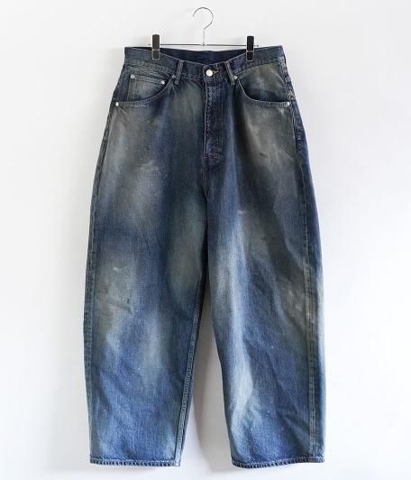 ANCELLM AGING WIDE 5P DENIM PANTS [INDIGO] - Fresh Service