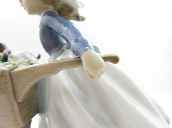 リヤドロ 置物 □ 乗せてあげる フィギュリン 5460 犬 花 女の子 陶器